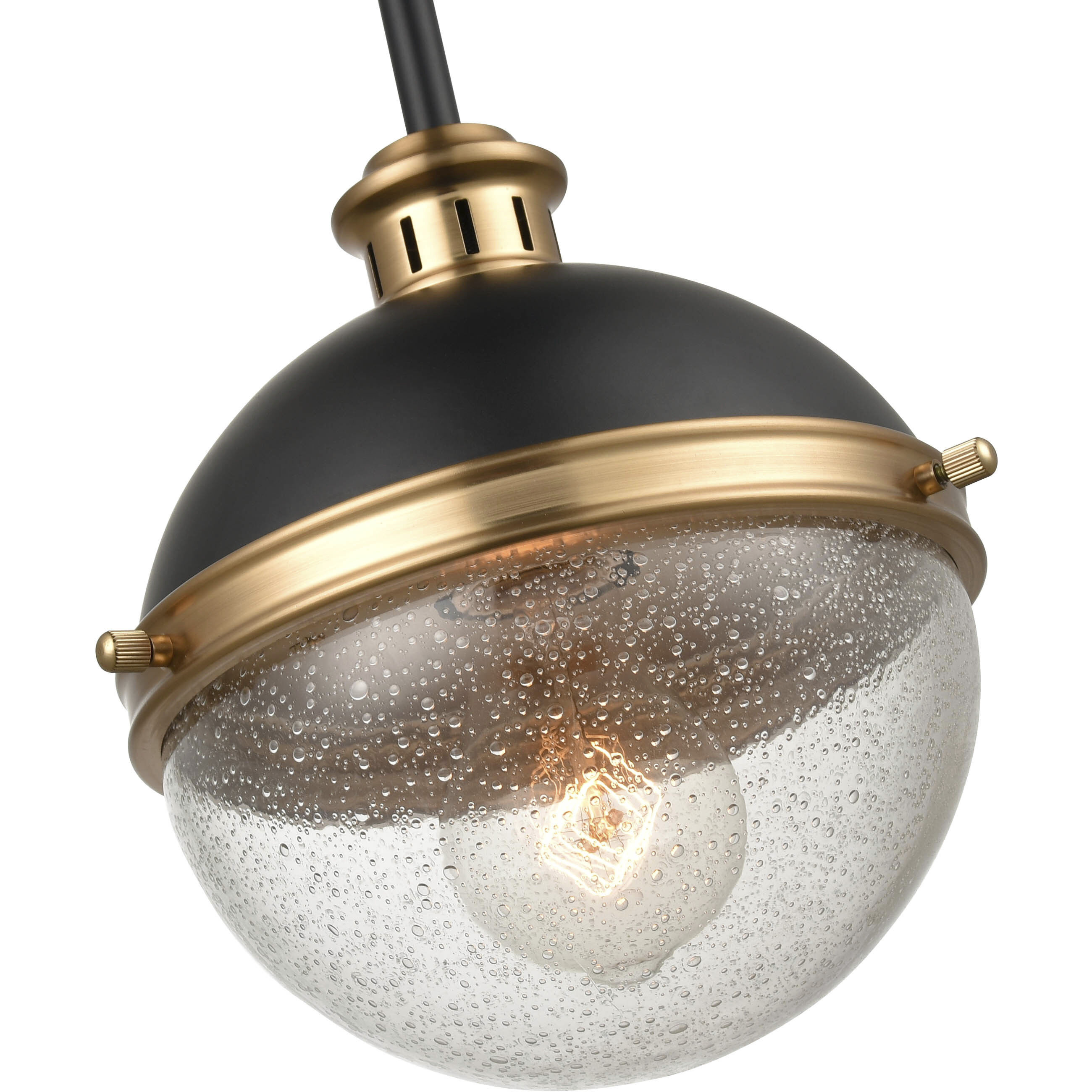 Ellmira 1 Light 6.75 inch Matte Black/ Aged Brass Indoor Pendant Ceiling Light